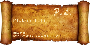 Platzer Lili névjegykártya